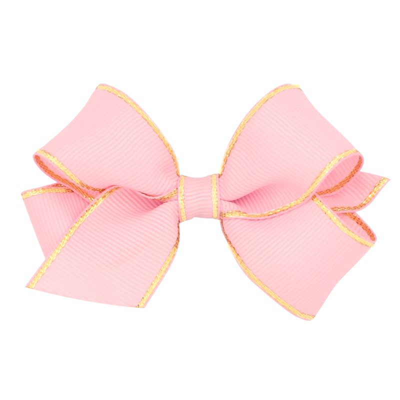 Mini Lt Pink Gold Metallic Edge Bow