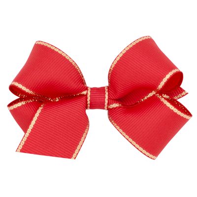 Mini Red Gold Metallic Edge Bow