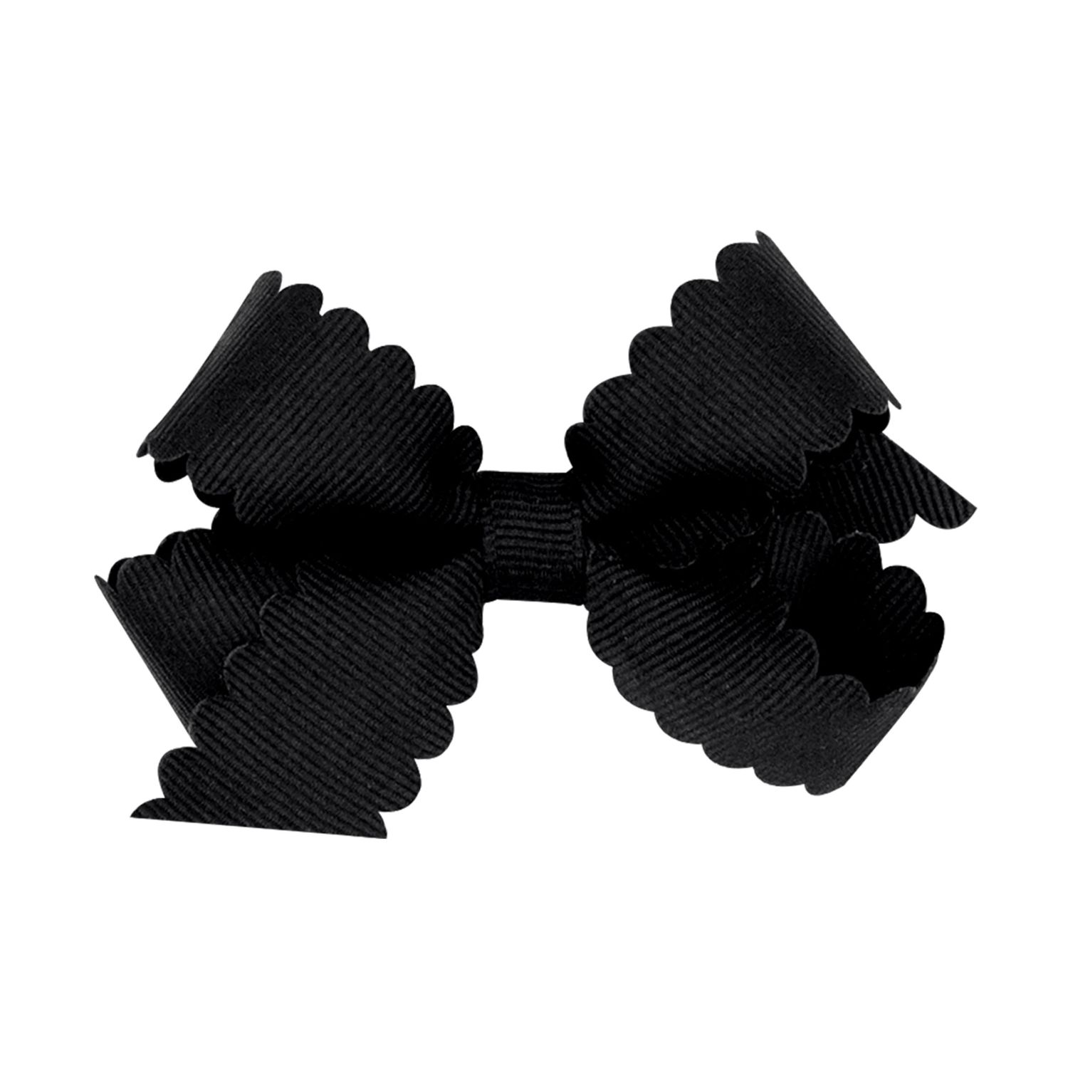 Tiny Black Scalloped Bow