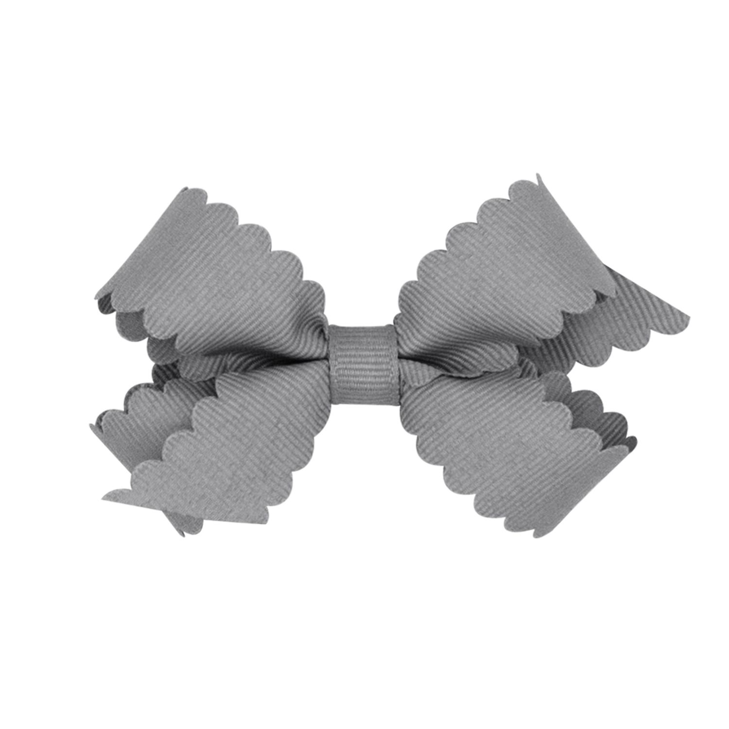 Tiny Gray Scalloped Bow