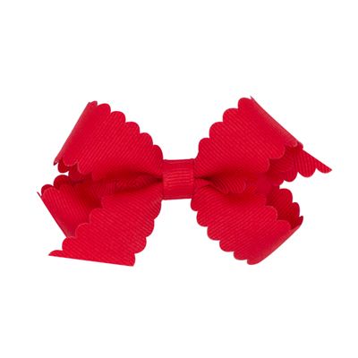 Tiny Red Scalloped Bow