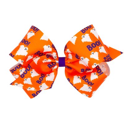 Mini Orange Ghost Grosgrain Bow