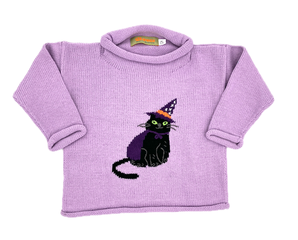 Witch Cat Lavender Sweater