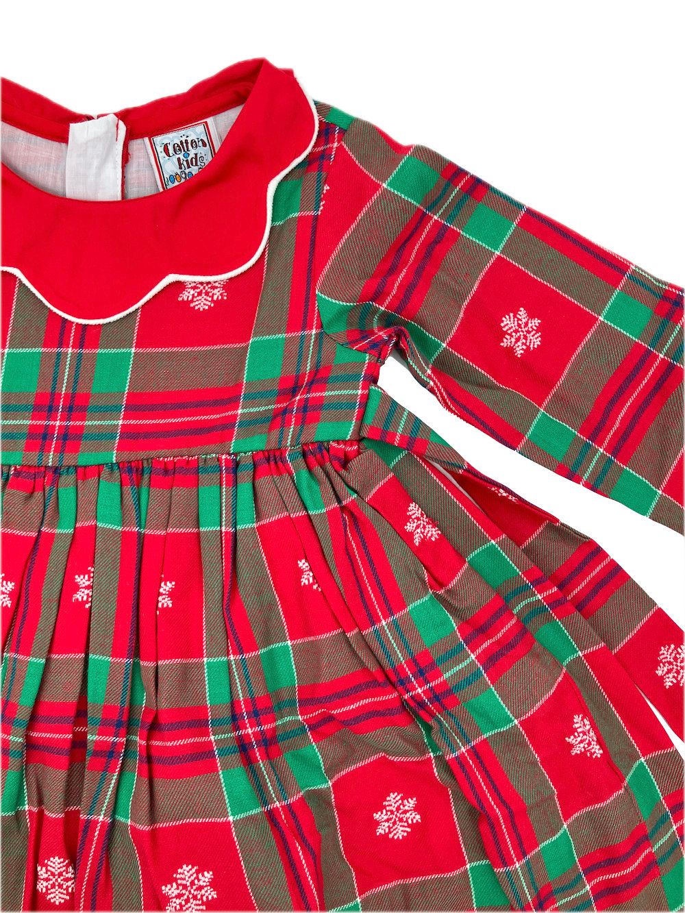 Collar Snowflake Plaid Dress