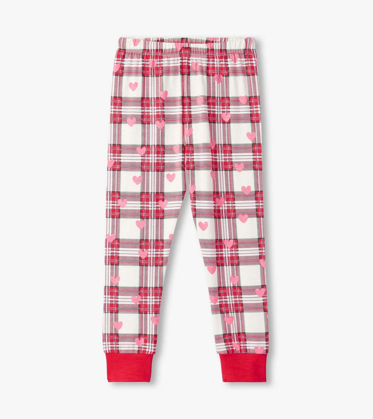 Red &amp; White Heart Plaid PJ Set