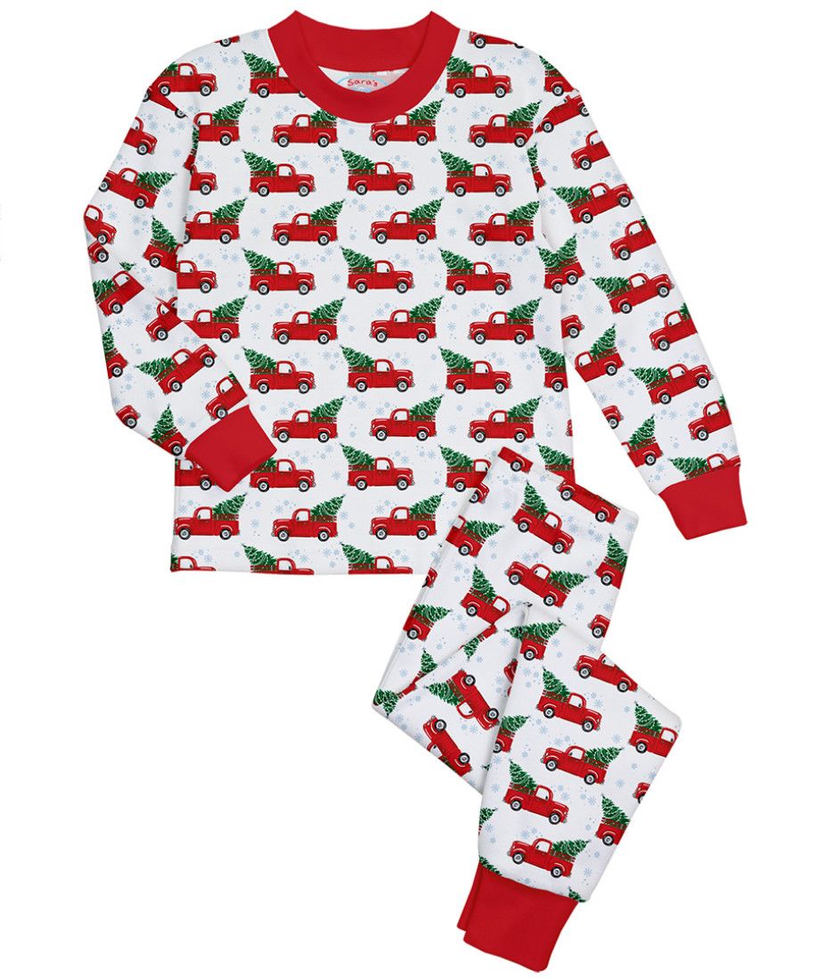 Red X-mas Truck PJ Set