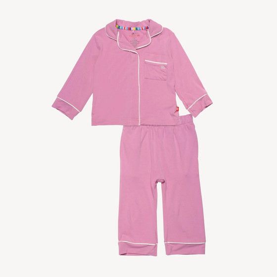 Mauve Piped PJ Set