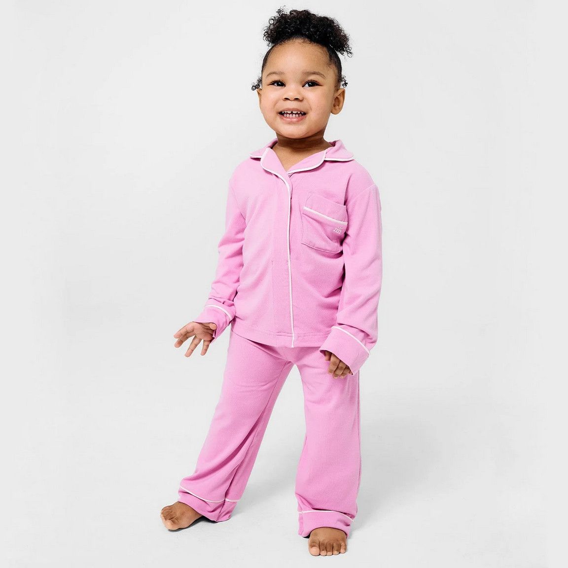 Mauve Piped PJ Set