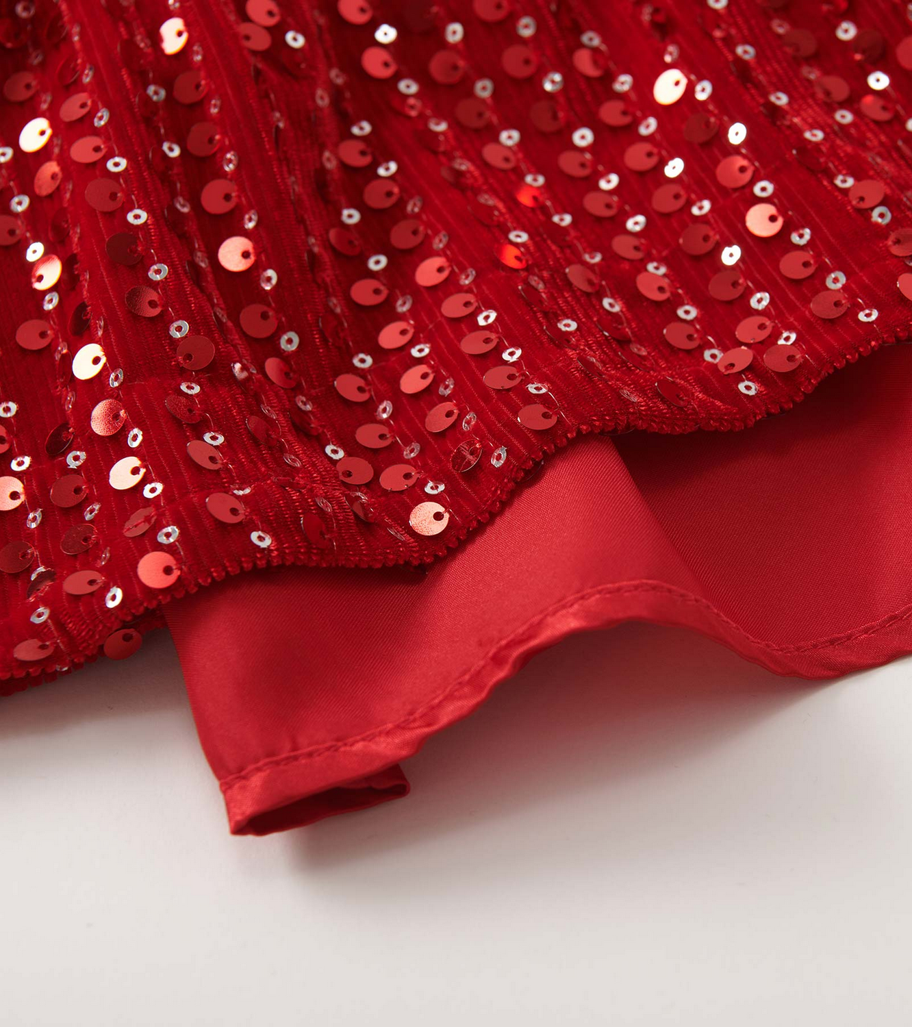 Red Sequin Velvet Dress