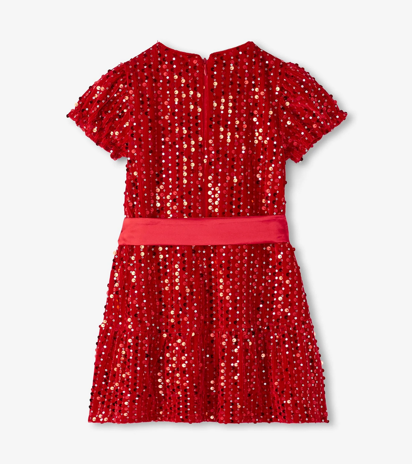 Red Sequin Velvet Dress