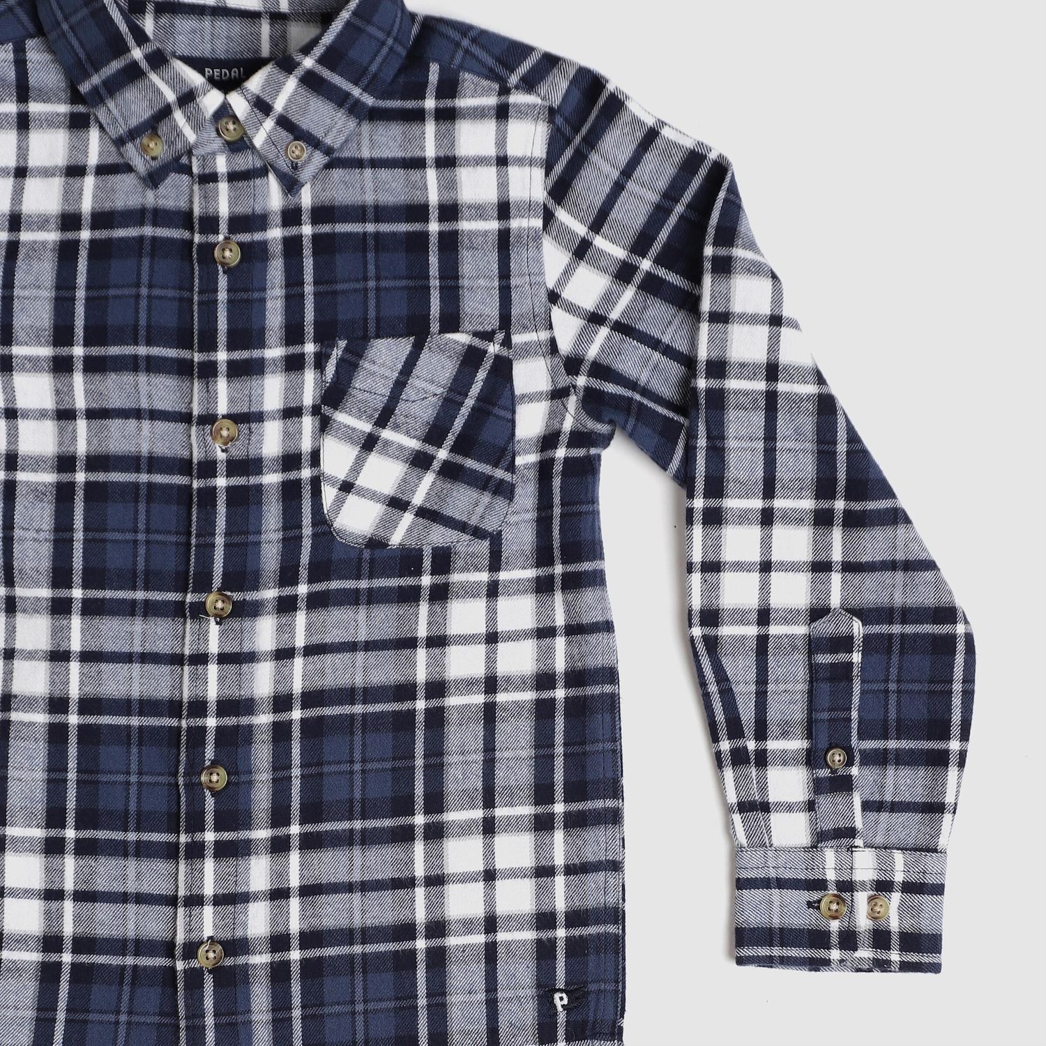 Navy Blue Plaid Shirt