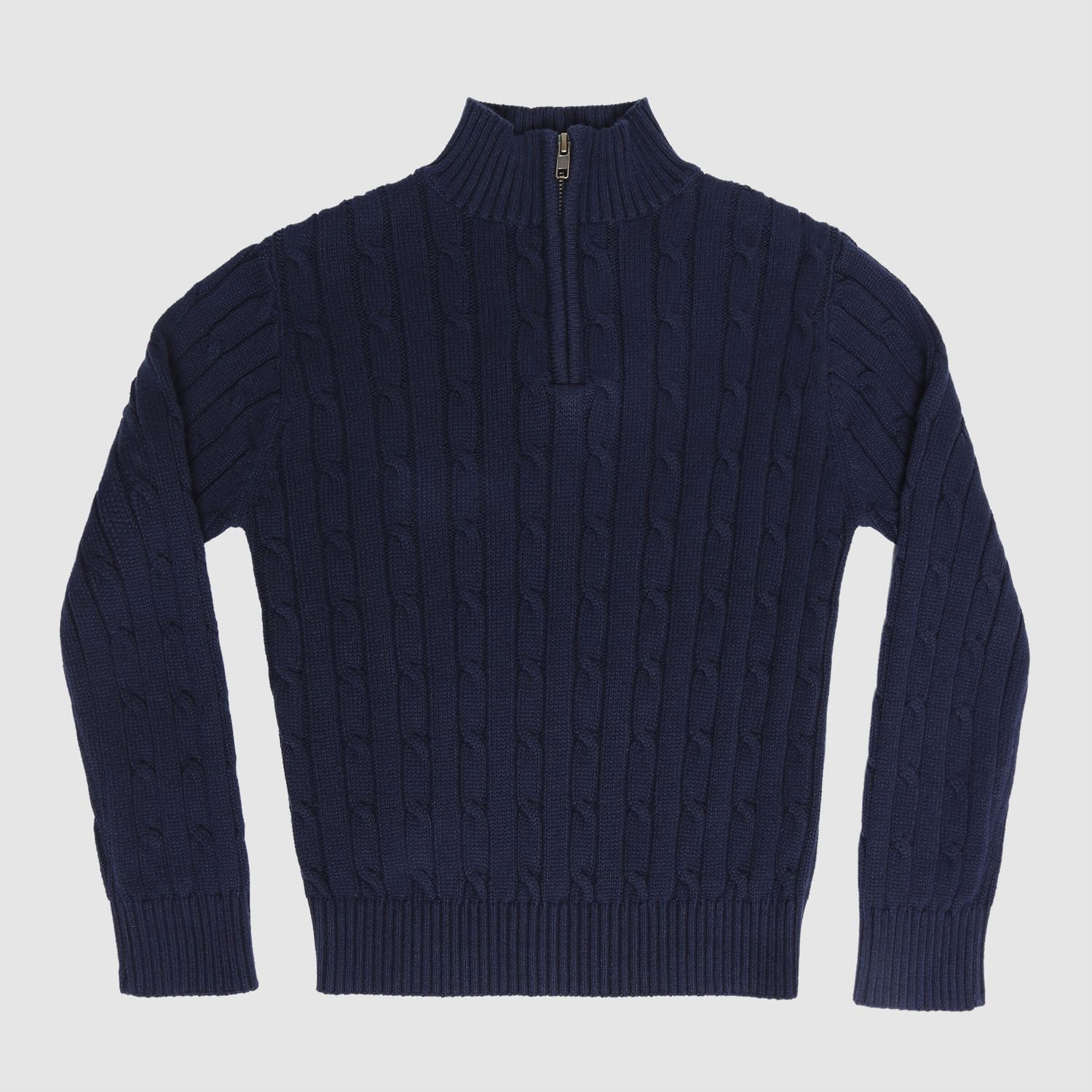 Navy Truckee 1/4 Zip Cable Sweater