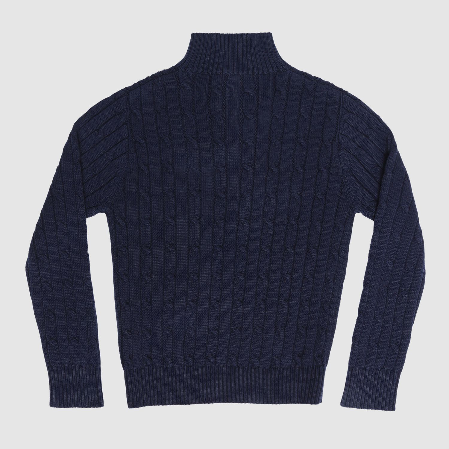 Navy Truckee 1/4 Zip Cable Sweater