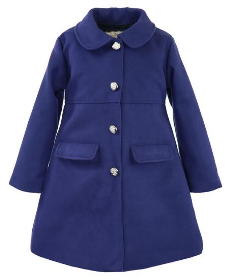 Navy Pleated Coat