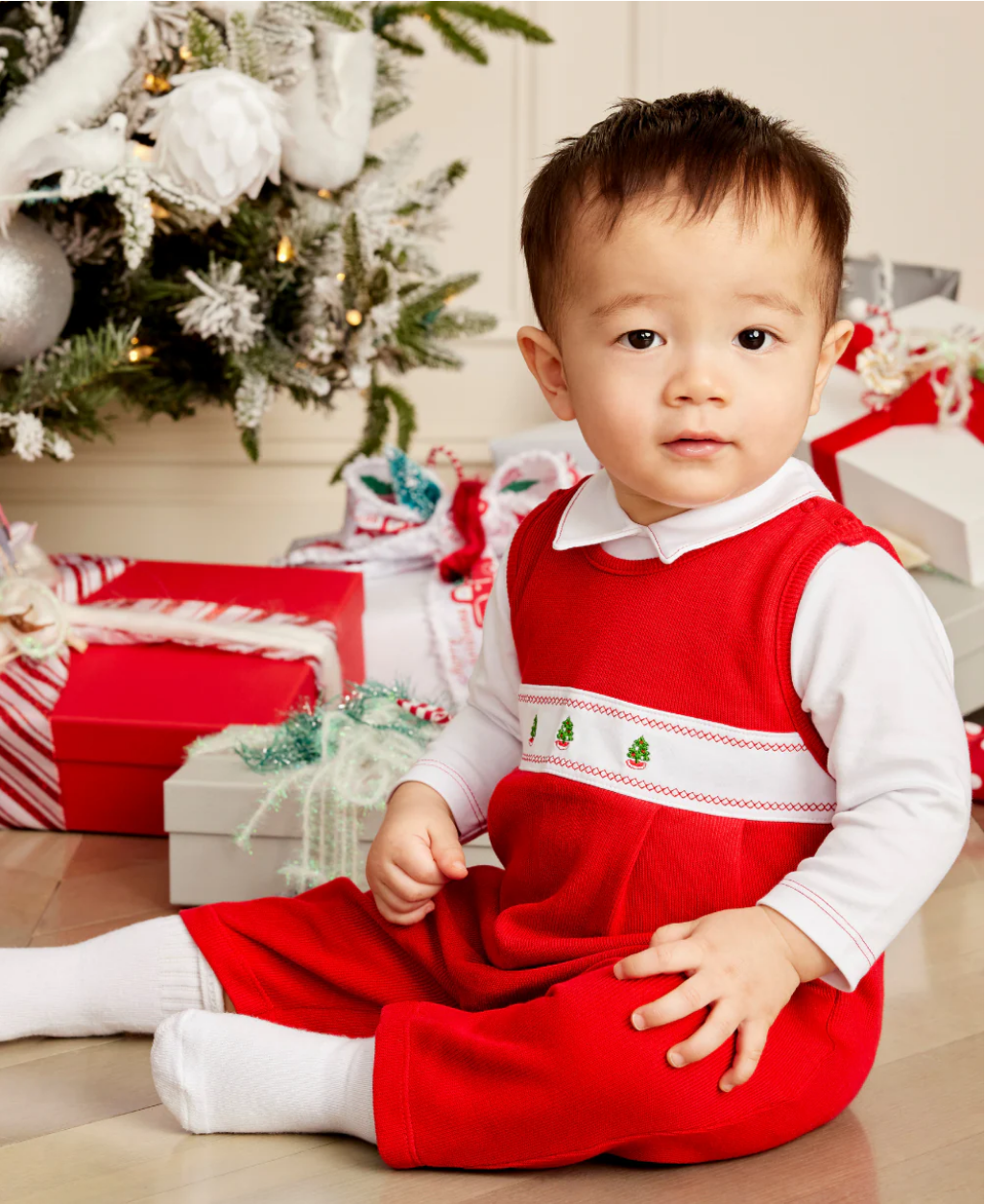 Red Classic Holiday Overall set