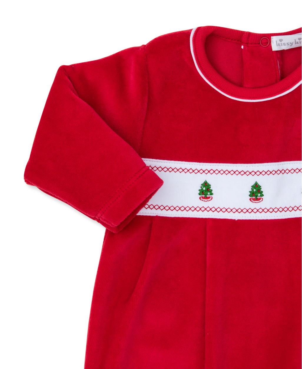 Red Classic Holiday Velour Footie