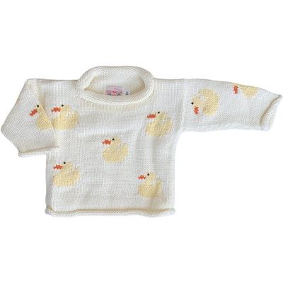 Ducks All Over Ivory Sweater
