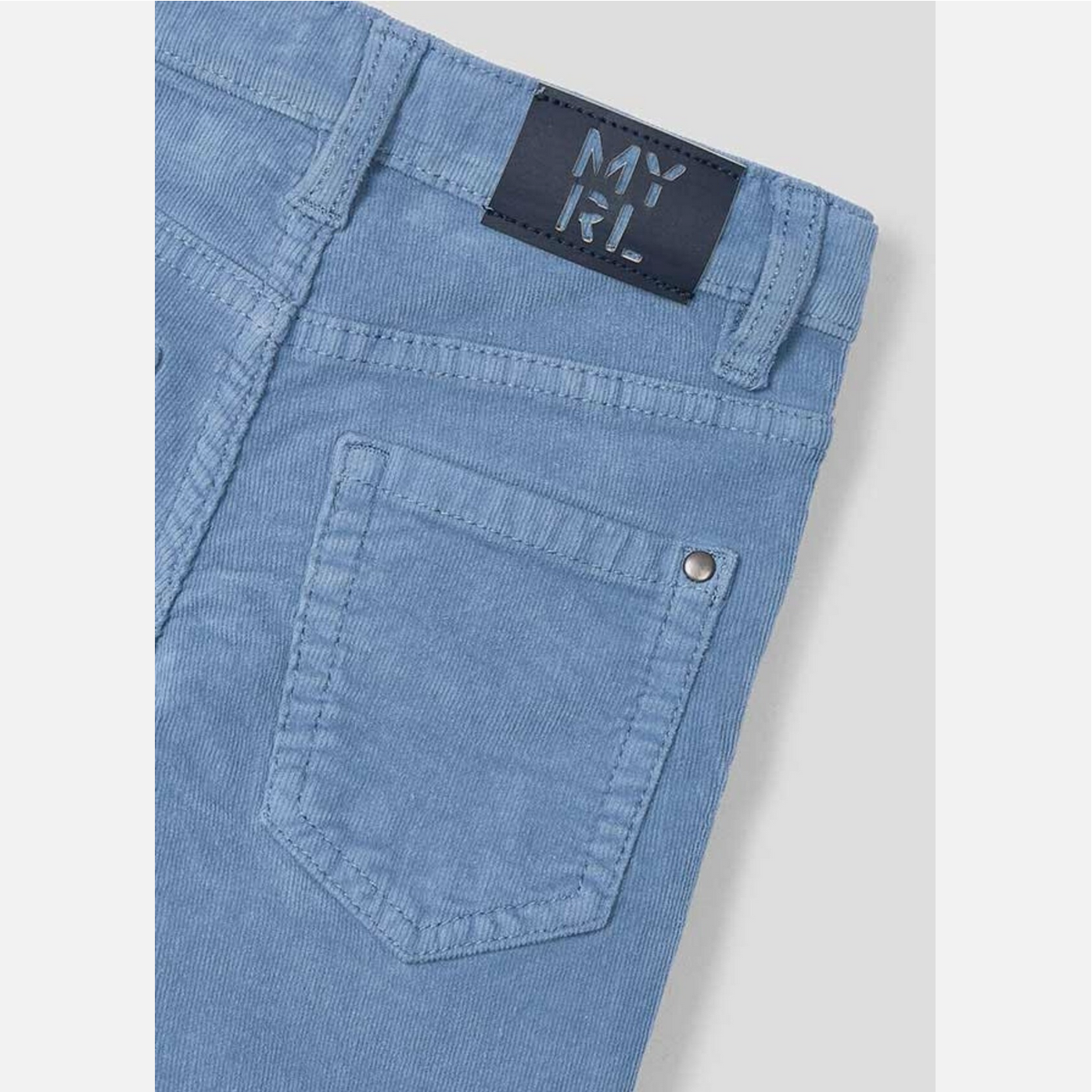 Blue Basic Slim Fit Cord Pants
