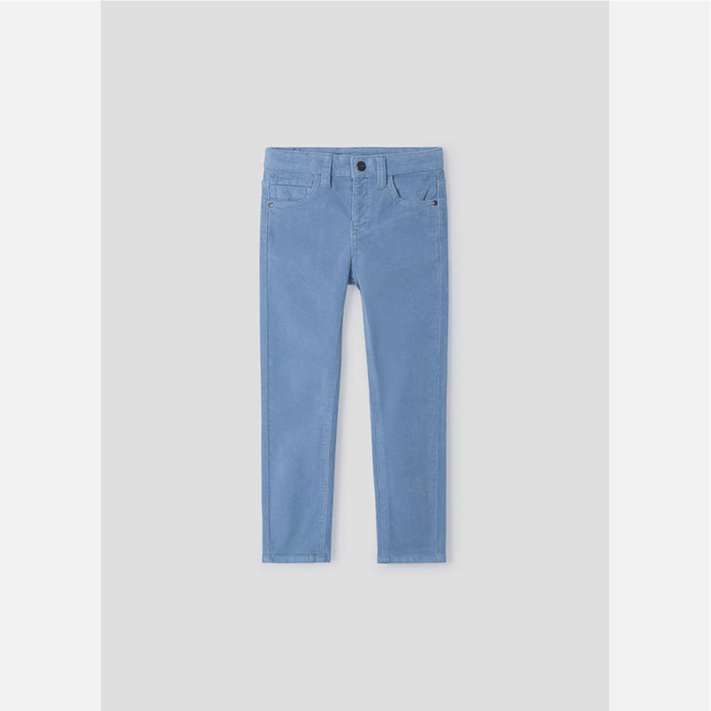 Blue Basic Slim Fit Cord Pants