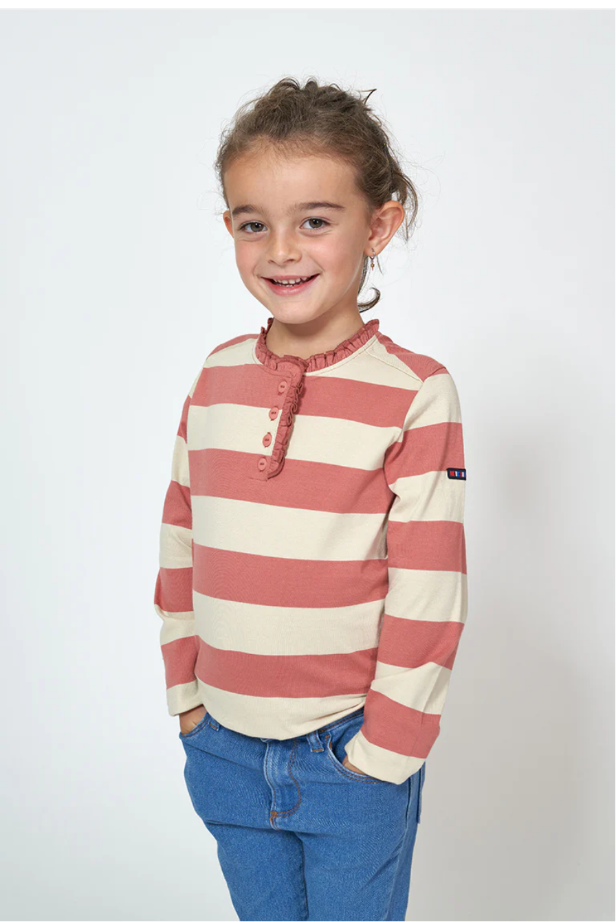 Rose Striped Button Longsleeve
