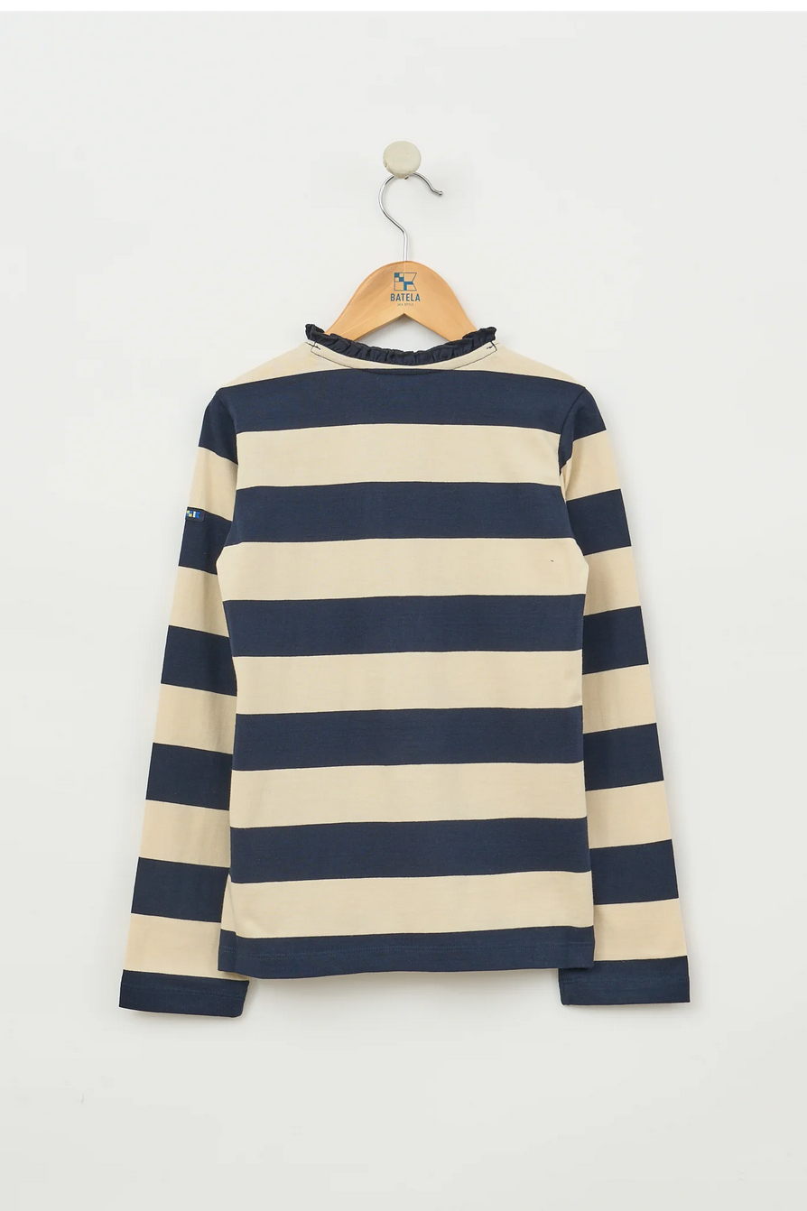 Navy Striped Button Longsleeve