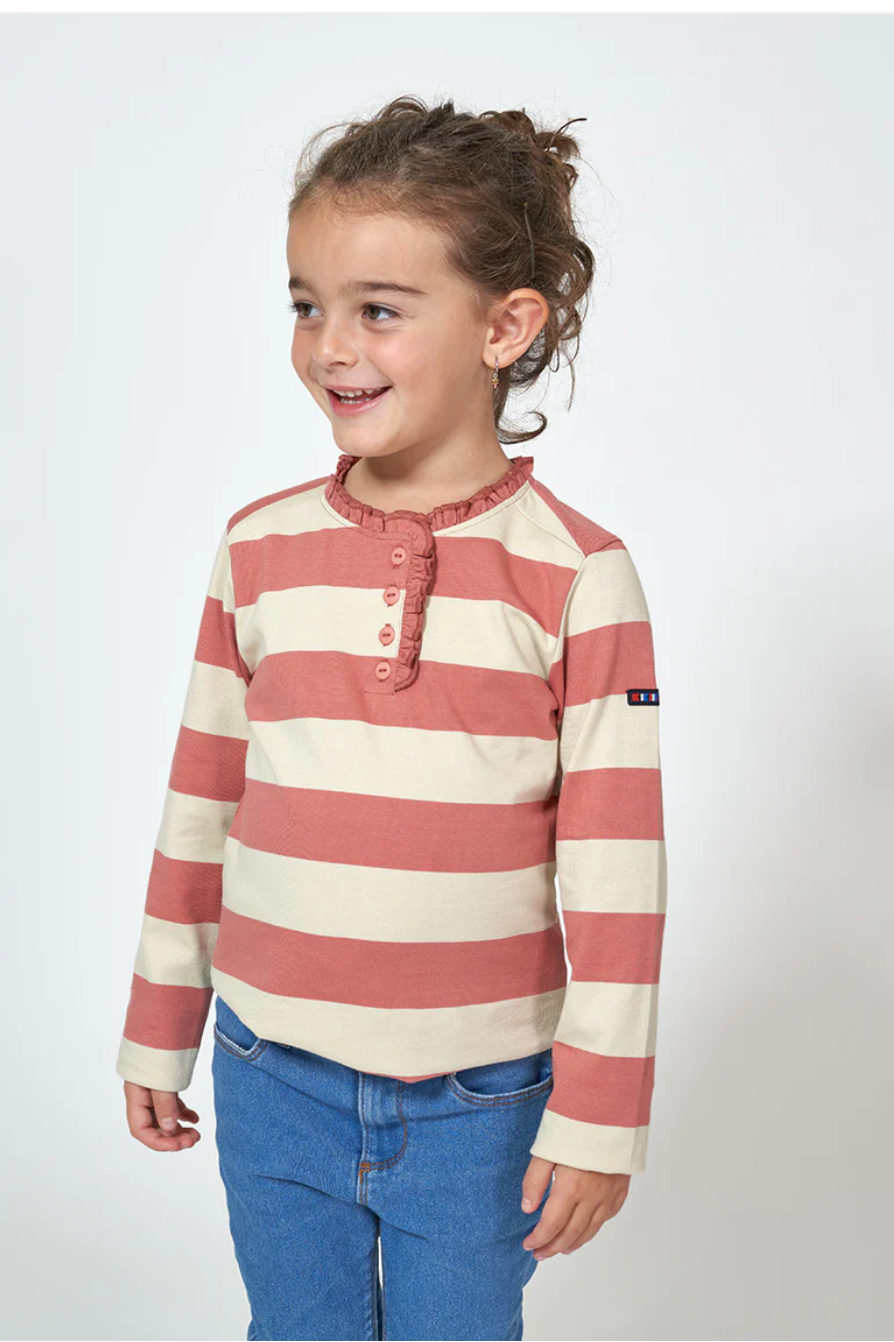 Rose Striped Button Longsleeve