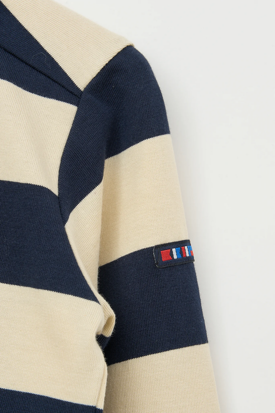 Navy Striped Button Longsleeve