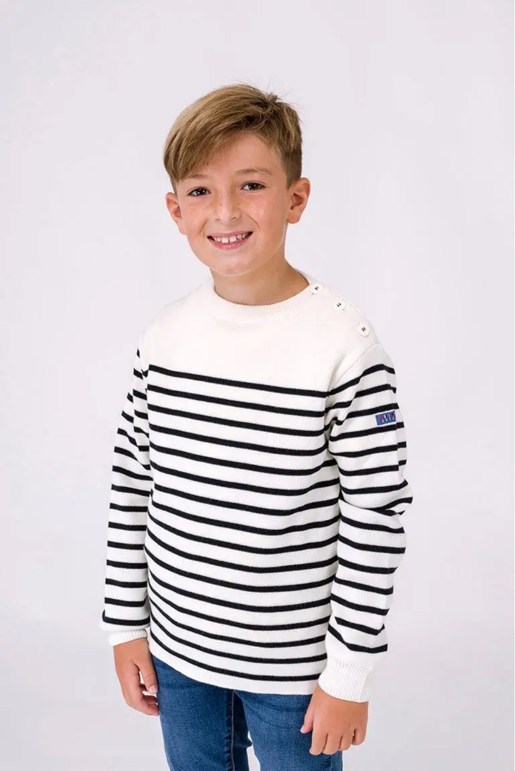 Navy Striped Wool Longsleeve