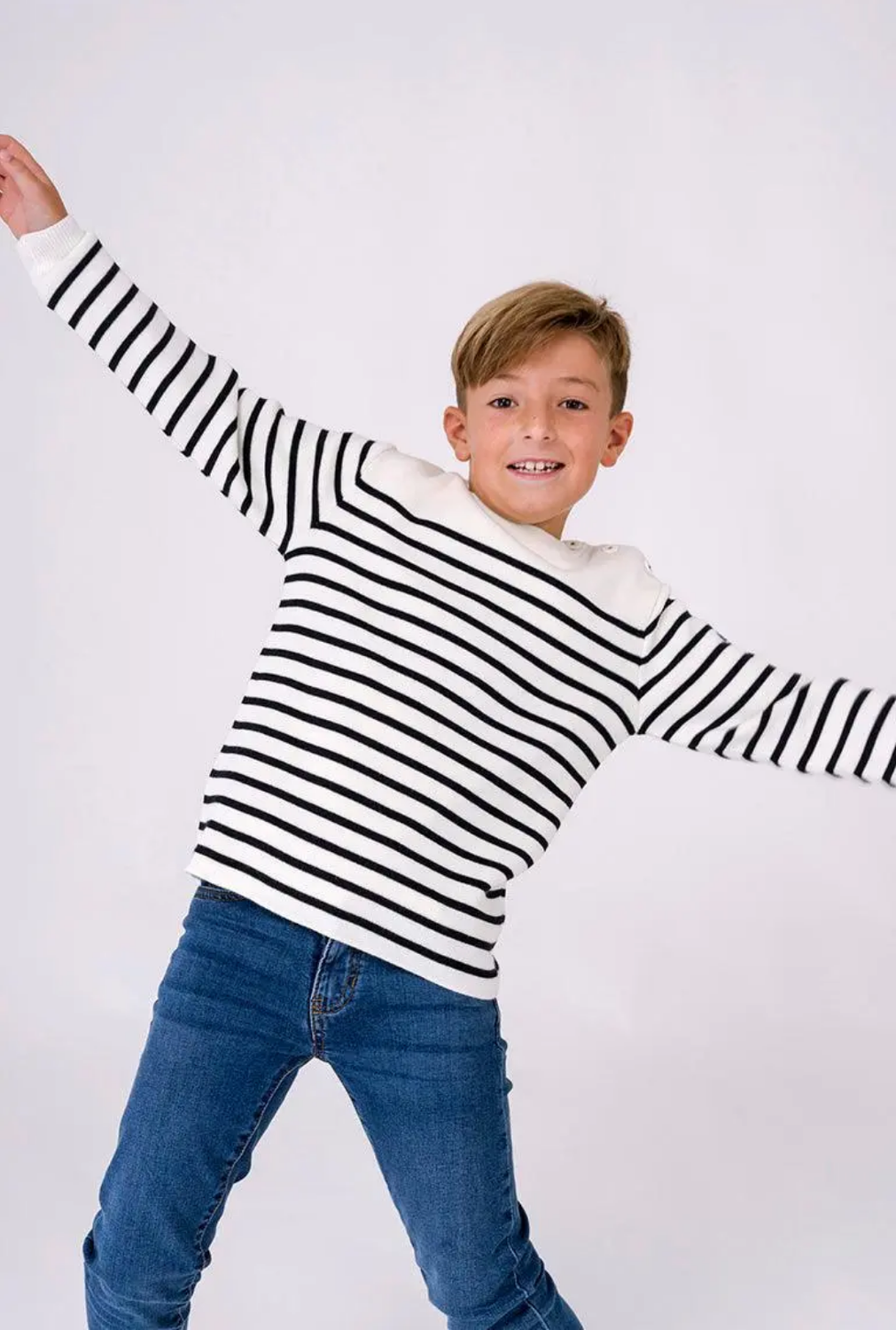 Navy Striped Wool Longsleeve