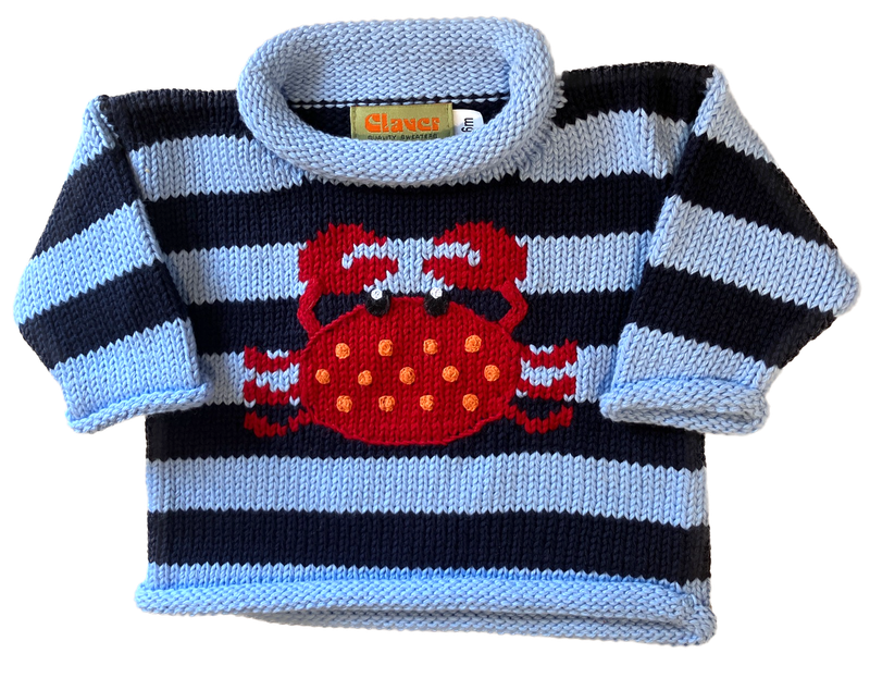 Striped Sky Blue Crab Sweater