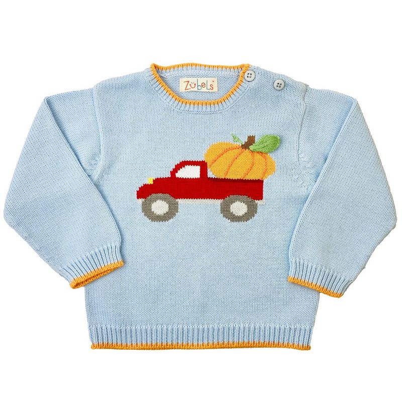 Blue Pumpkin Truck Sweater