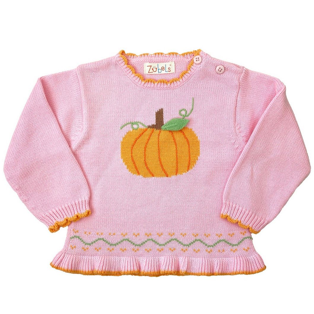 Pink Crochet Pumpkin Sweater