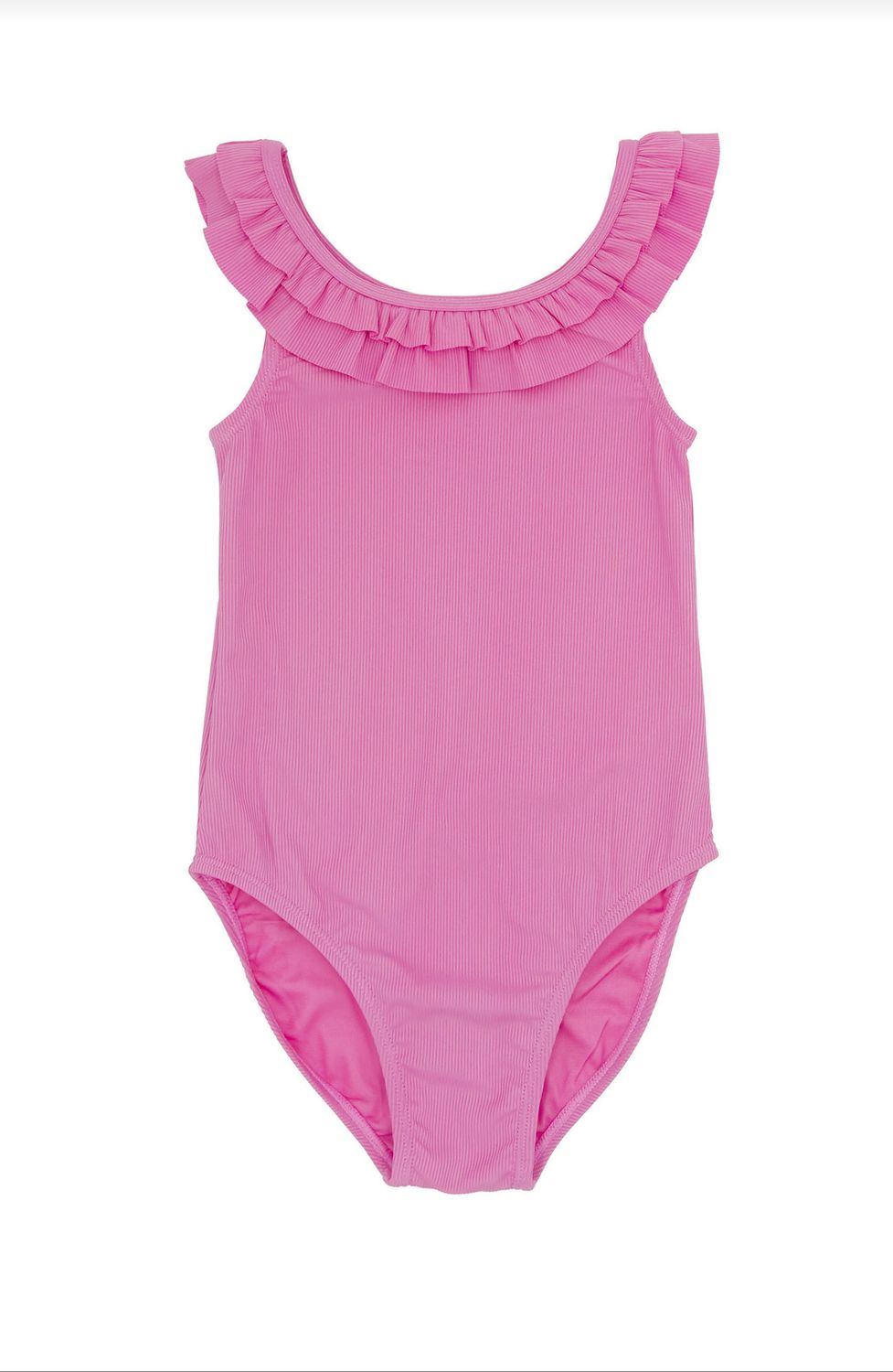 Pink Carnation Ruffle Rib One-Piece