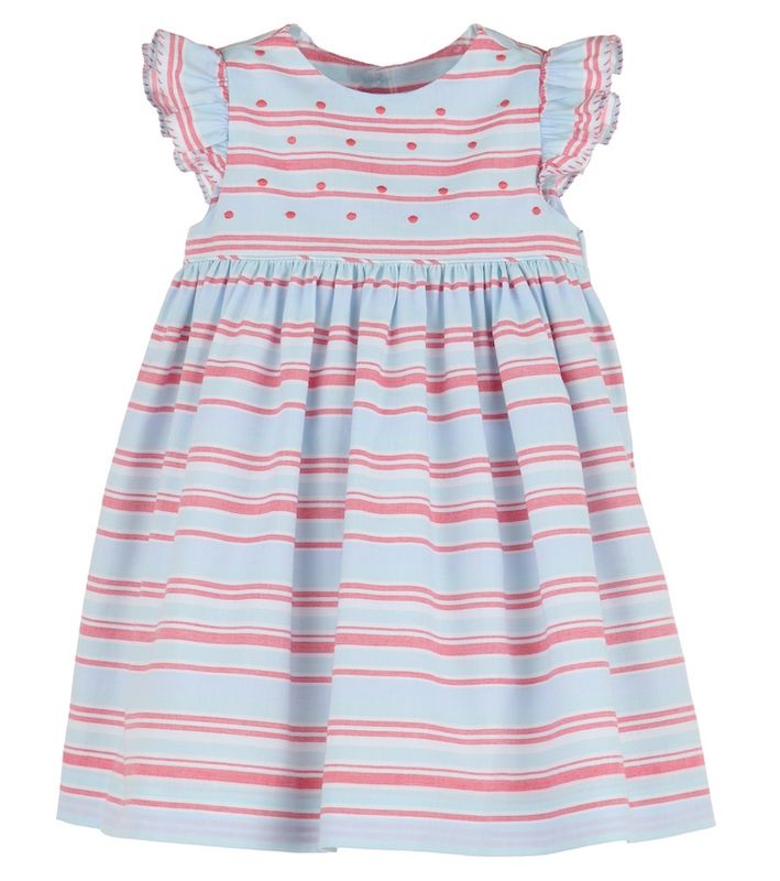 Blue Stripe Dotted Dress