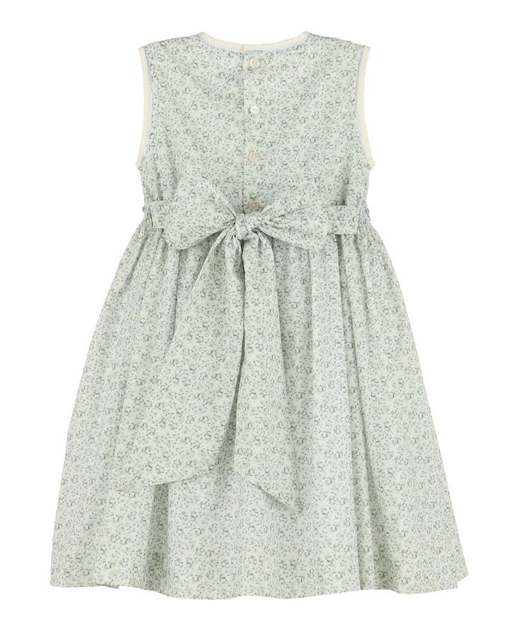 Blue Tea Roses Smock Dress