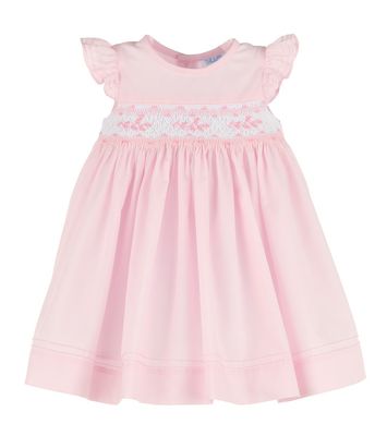 Pink Color Combo Smock Dress