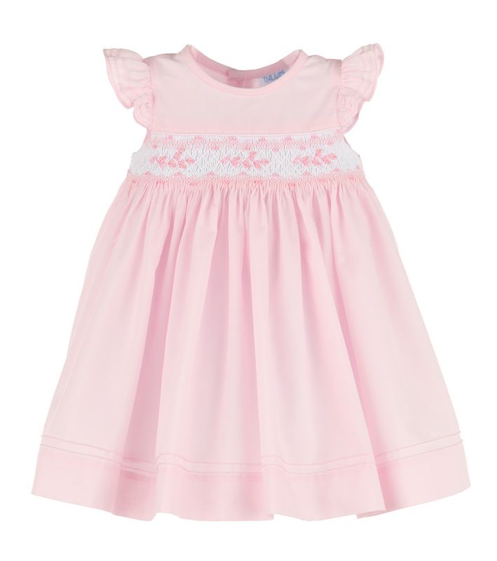 Pink Color Combo Smock Dress