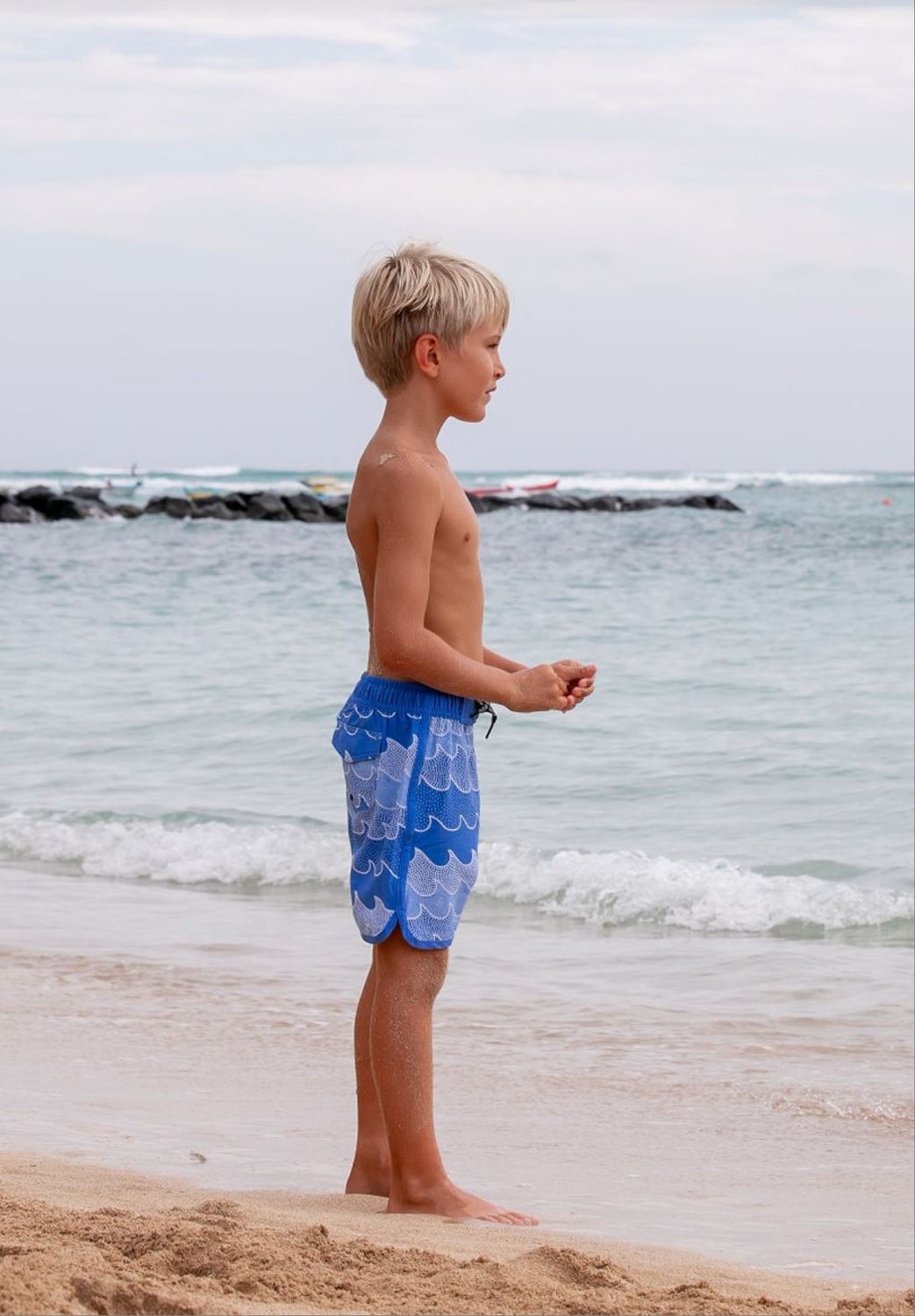 Marina Blue Cosmic Waves Boardshort