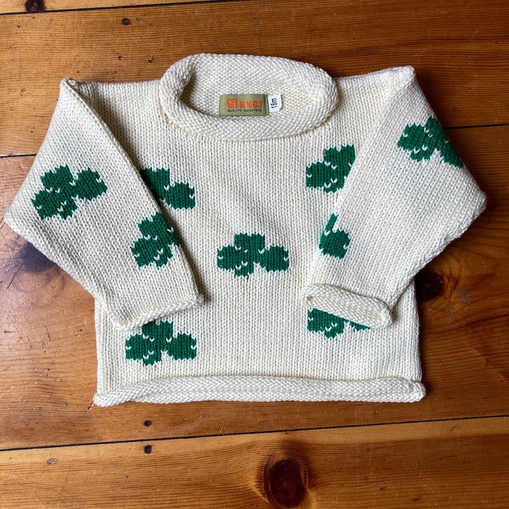 All Over Shamrock Cream Sweater