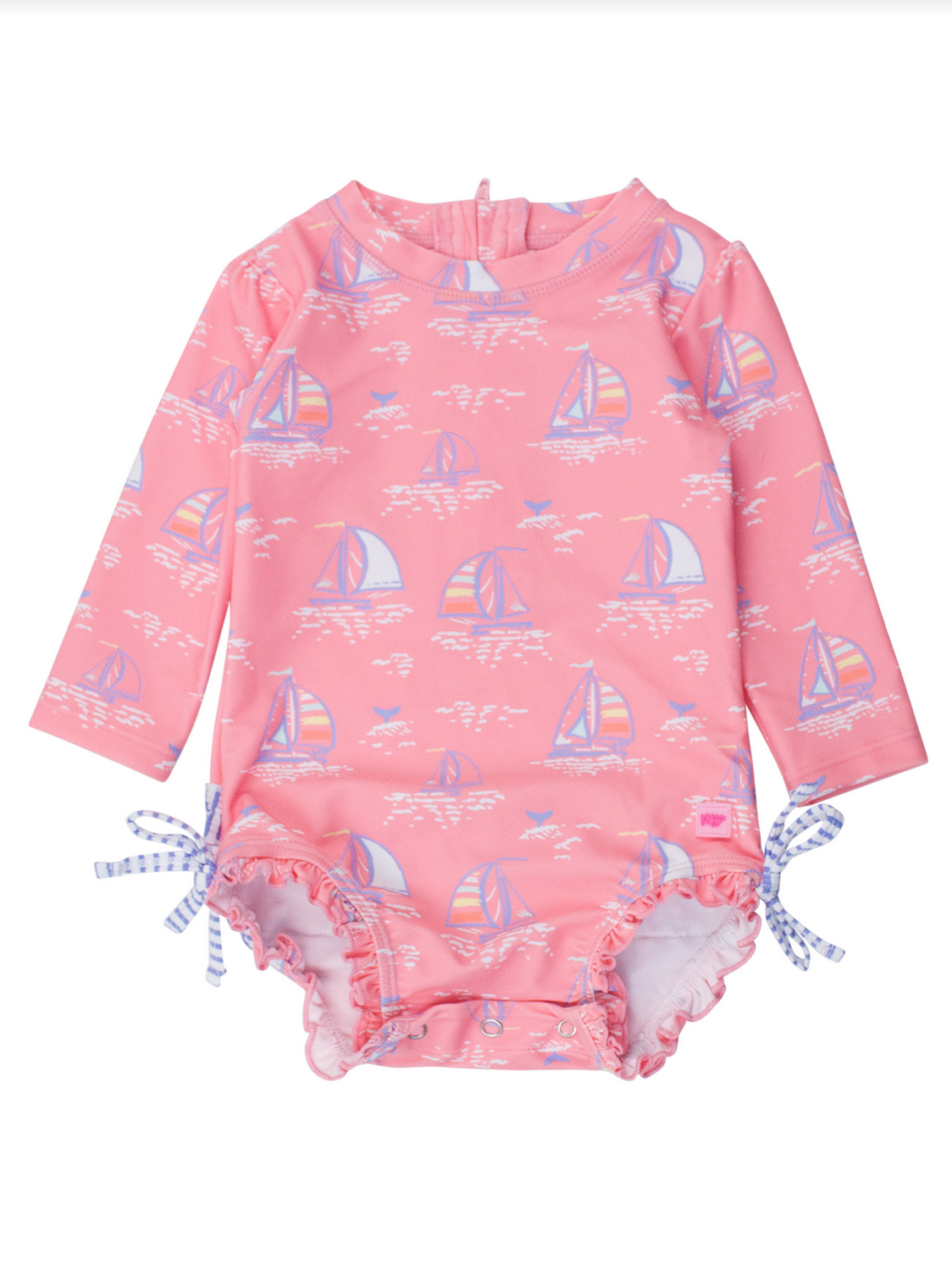 Pink Seas The Day Long Sleeve One Piece Rash Guard