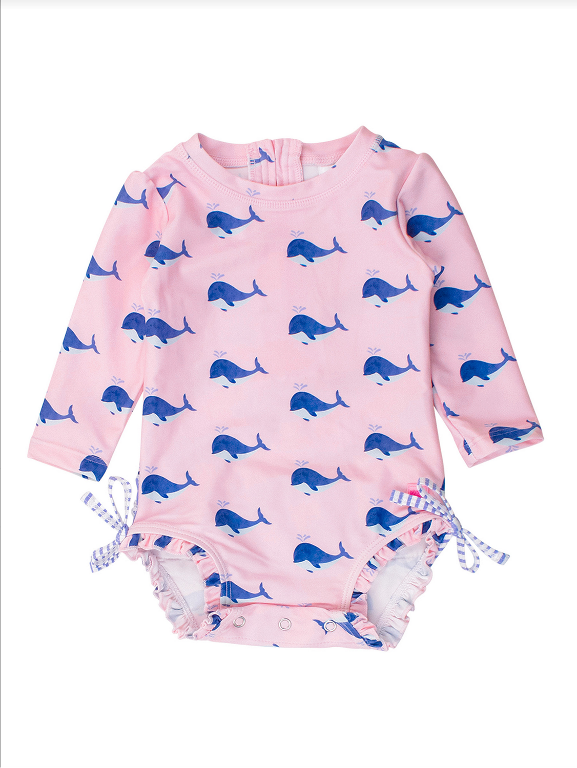 Pink Whale Friends Long Sleeve One Piece Rashguard