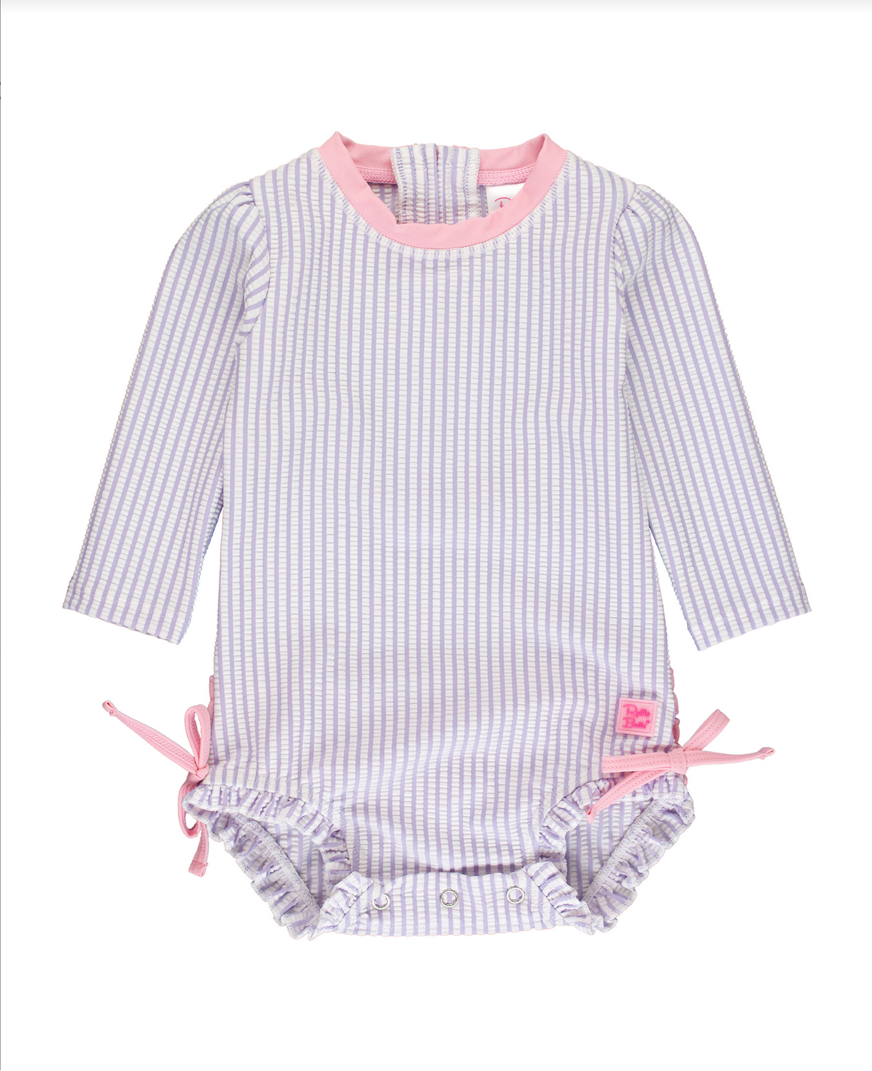 Lavender Seersucker Long Sleeve One Piece Rashguard