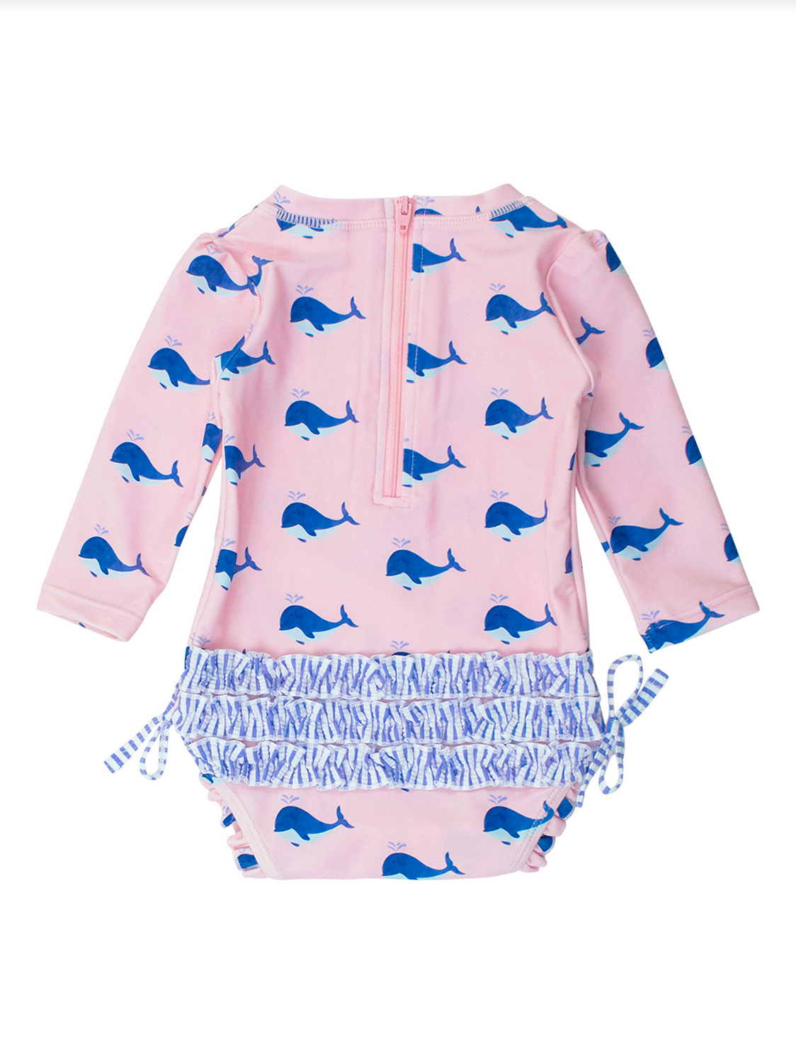 Pink Whale Friends Long Sleeve One Piece Rashguard