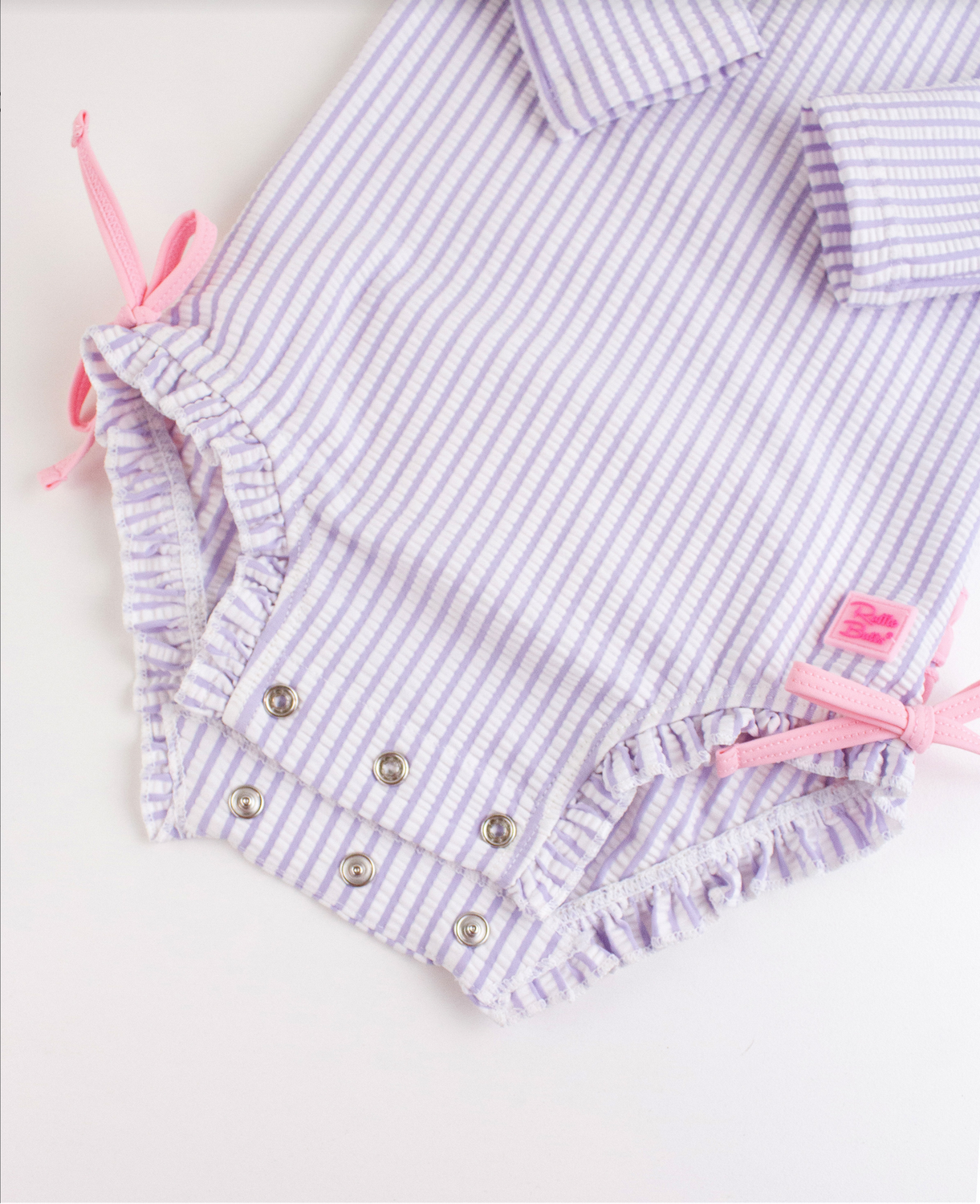Lavender Seersucker Long Sleeve One Piece Rashguard