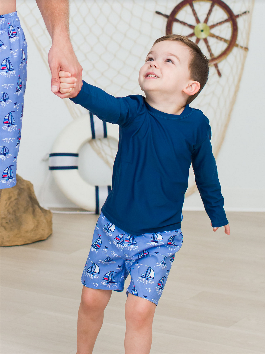Blue Seas The Day Swim Trunks