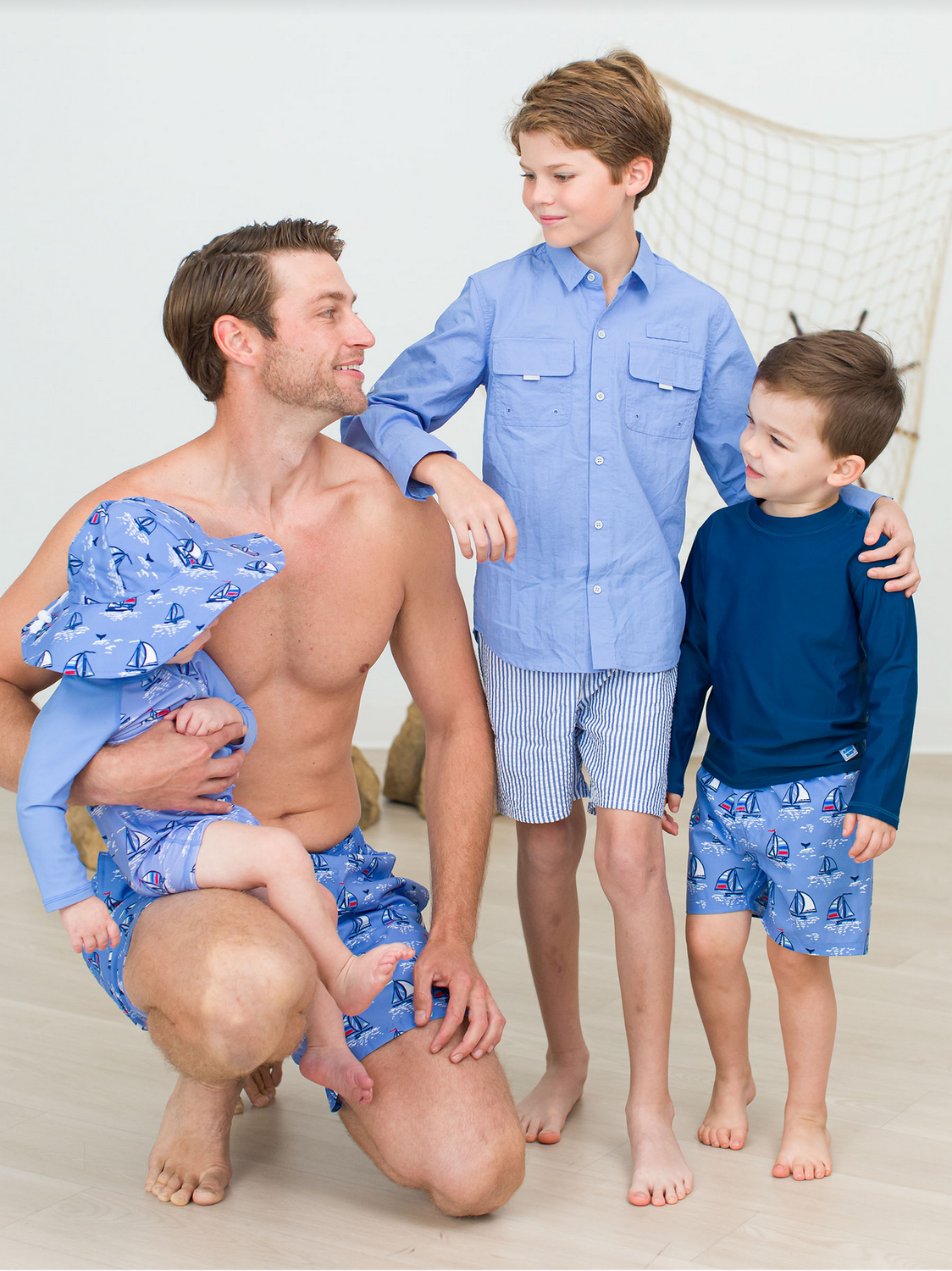 Blue Seas The Day Swim Trunks