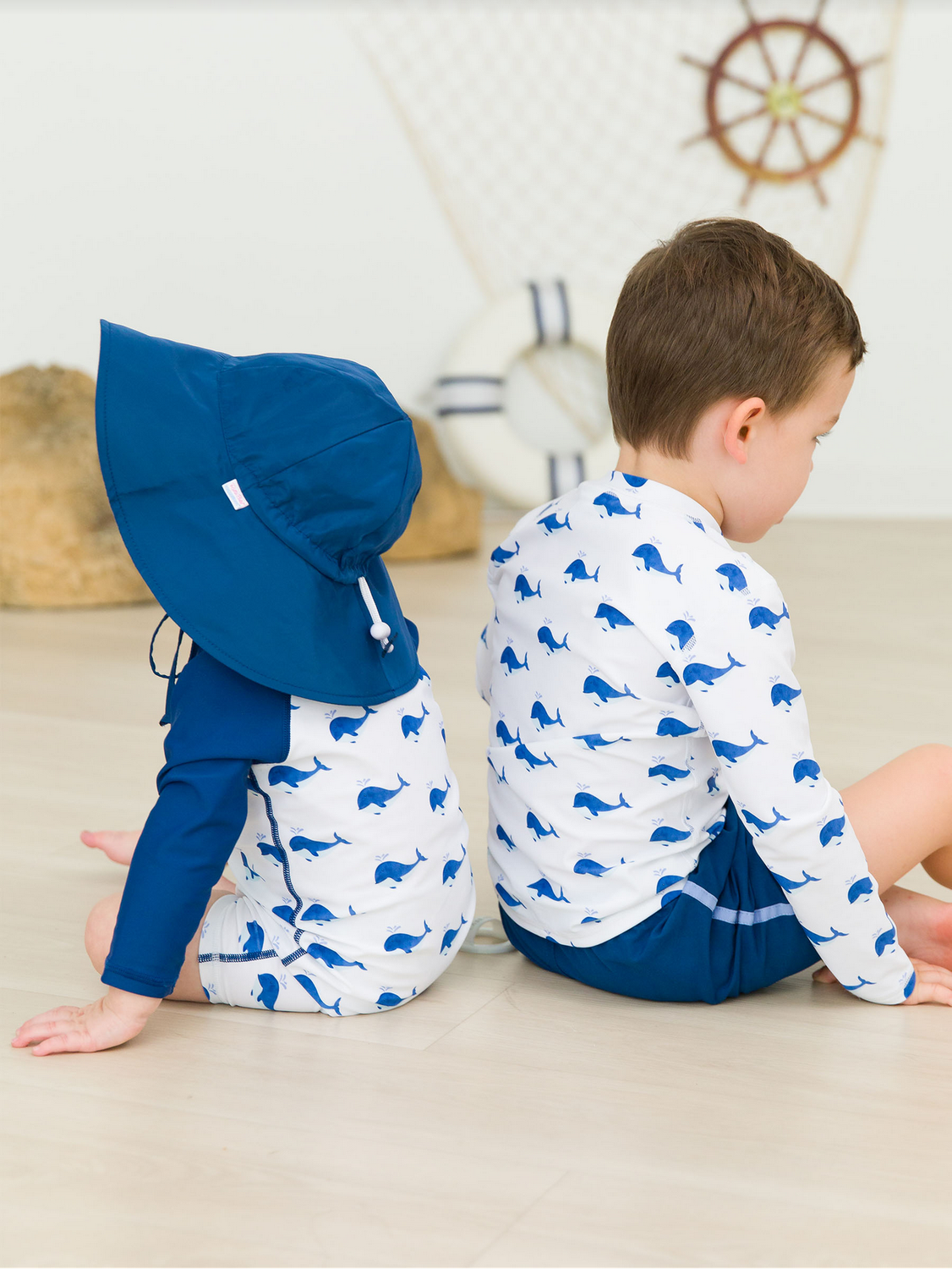 Whale Friends Long Sleeve One Piece Rashguard