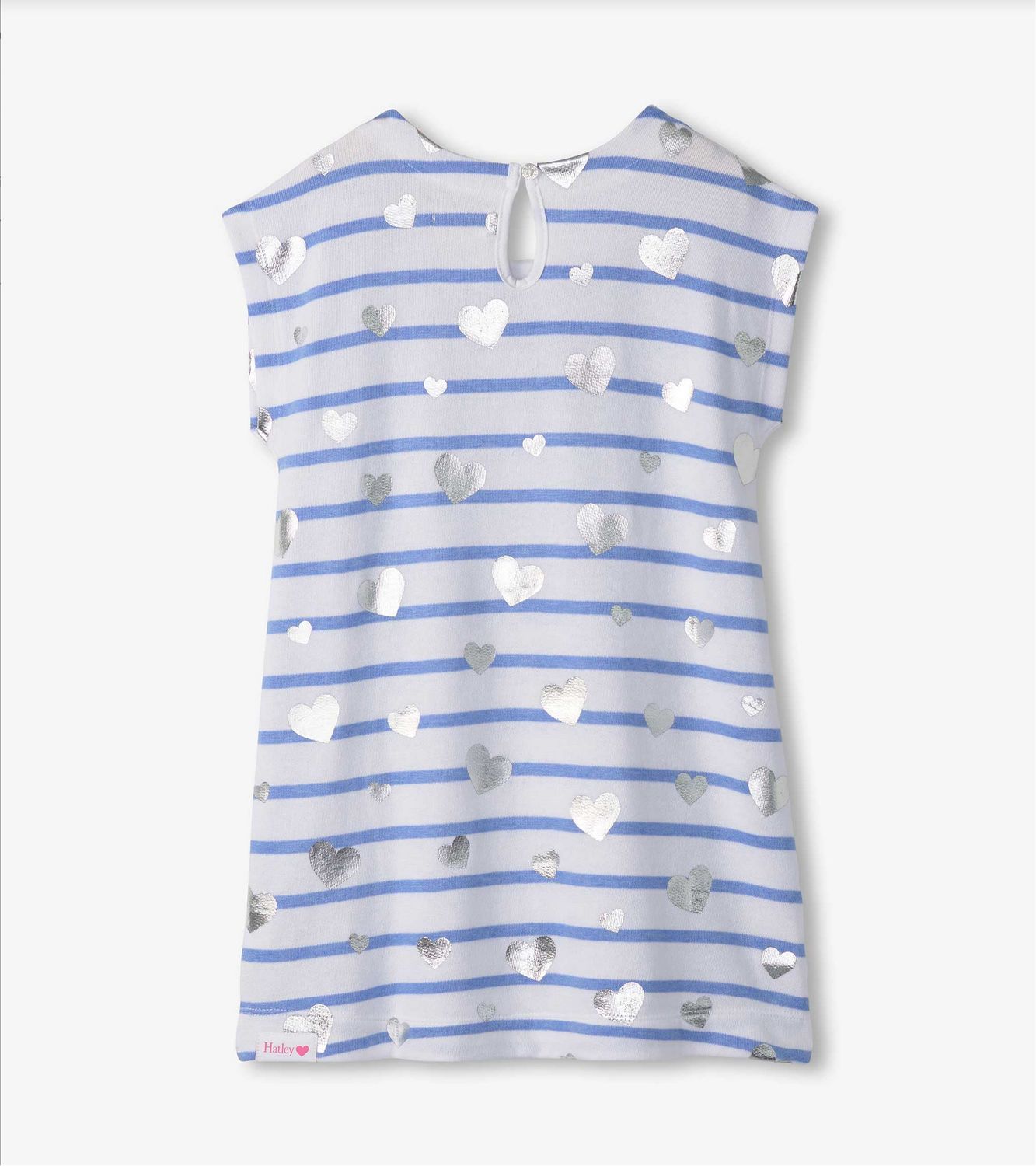 Blue Striped Heart Terry Dress