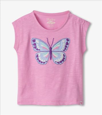 Lilac Painted Butterfly Snap Up Tee