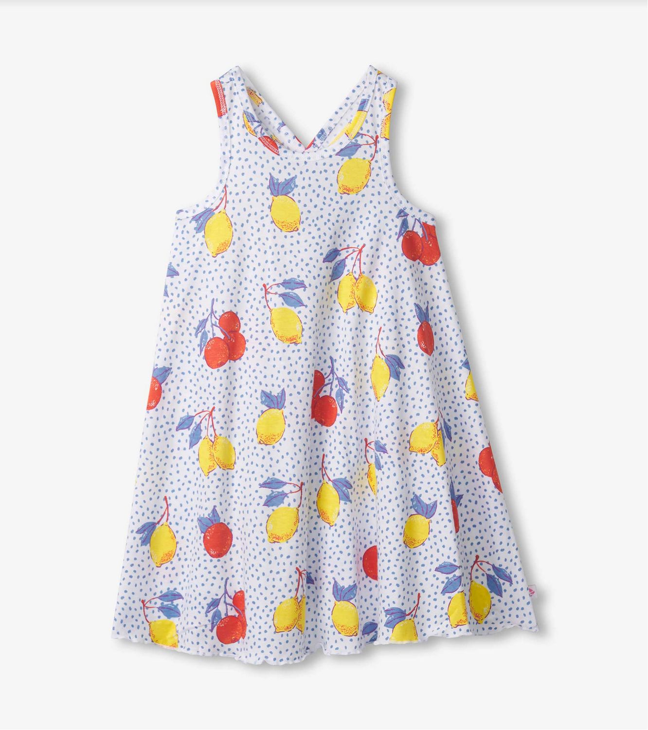 Fresh Citrus White Trapeze Dress